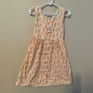 James & Lottie Orange Seahorse Print Dress